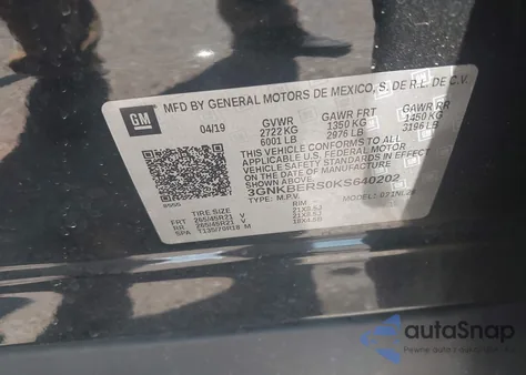 2019 Chevrolet Blazer Rs z USA, uszkodzony, nr VIN 3GNKBERS0KS640202